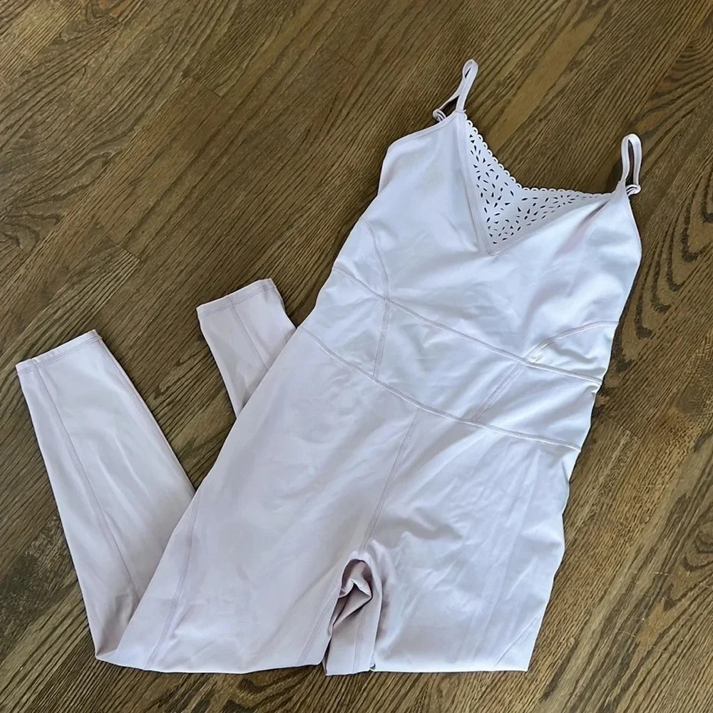 Free People Movement Touch The Sky Onesie in Pink Salt bodysuit Women’s Large - Picture 3 of 14